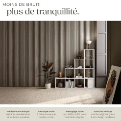 Tectake Panneau Tasseau Bois<Panneaux acoustiques modernes aspect bois en MDF 120 x 60 x 2,1 cm