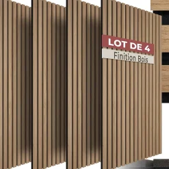 Tectake Panneaux acoustiques modernes aspect bois en MDF 120 x 60 x 2,1 cm- Panneau Tasseau Bois