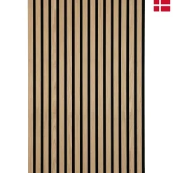 Nordic Acoustics Panneau Tasseau Bois<Panneaux acoustiques PREMIUM en placage bois chene naturel sur MDF noir 240x60 cm