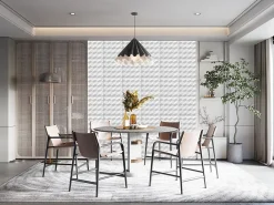 Deccart Panneaux de plafond et panneaux muraux Decoratif 3D Romby Blanc 2m² / 8pièces- Panneau Mural Décoratif