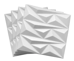 Deccart Panneaux de plafond et panneaux muraux Decoratif 3D Topaz Blanc 8m² / 32pièces- Panneau Mural Décoratif