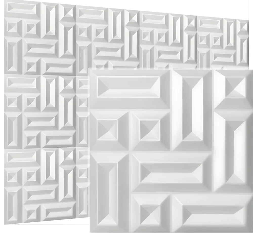 Deccart Panneaux de plafond et panneaux muraux Decoratif 3D Square 8m² / 32pièces- Panneau Mural Décoratif