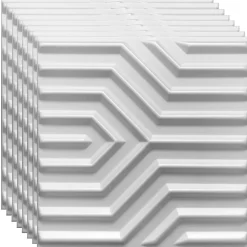 Deccart Panneau Mural Décoratif<Panneaux de plafond et panneaux muraux Decoratif 3D Zygzak Blanc 2m² / 8pièces