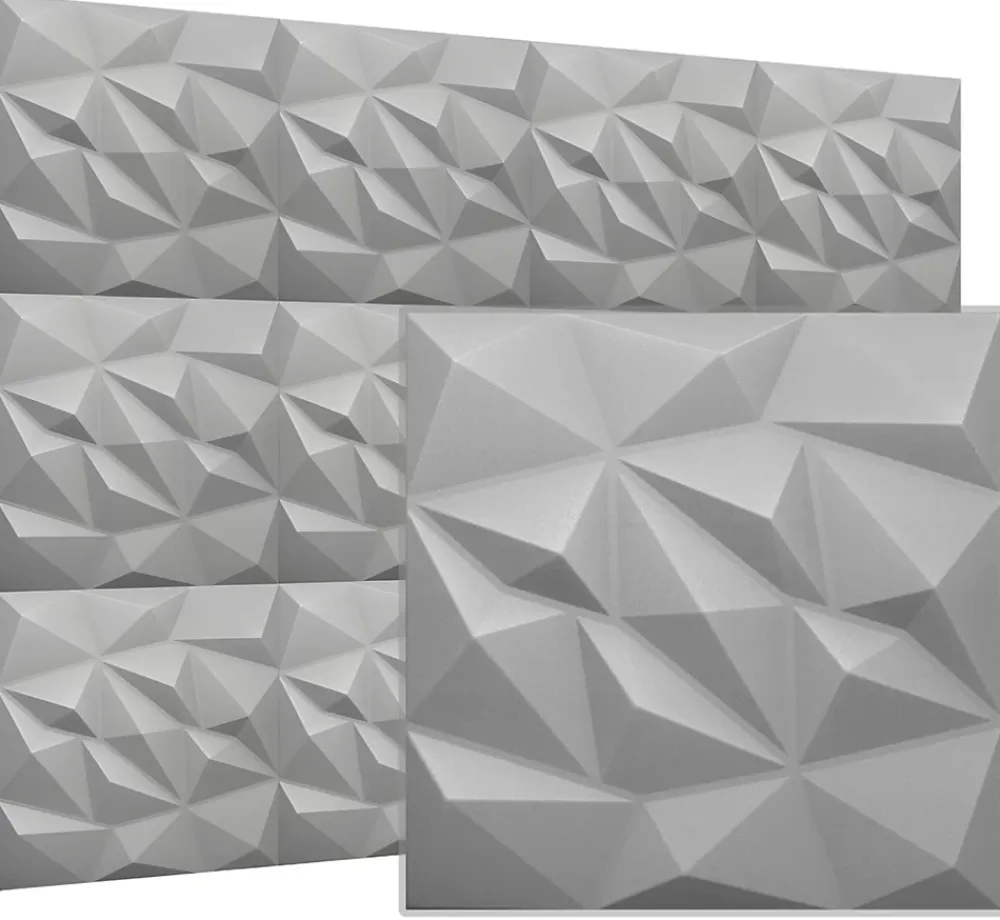 Deccart Panneau Mural Décoratif<Panneaux de plafond et panneaux muraux Decoratif 3D Brylant Gris 8m² / 32pièces