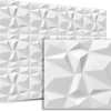 Deccart Panneaux de plafond et panneaux muraux Decoratif 3D Bursztyn Blanc 12m² / 48pièces- Panneau Mural Décoratif