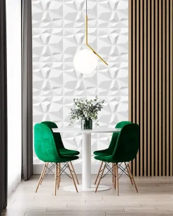 Deccart Panneaux de plafond et panneaux muraux Decoratif 3D Bursztyn Blanc 12m² / 48pièces- Panneau Mural Décoratif