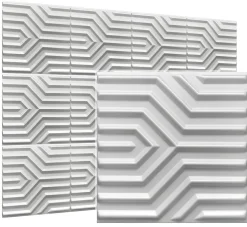 Deccart Panneau Mural Décoratif<Panneaux de plafond et panneaux muraux Decoratif 3D Zygzak Blanc 12m² / 48pièces