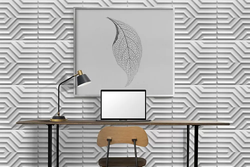 Deccart Panneau Mural Décoratif<Panneaux de plafond et panneaux muraux Decoratif 3D Zygzak Blanc 12m² / 48pièces
