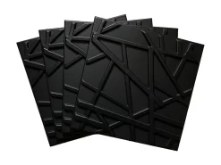 Deccart Panneaux de plafond et panneaux muraux Decoratif 3D Line Noir 8m² / 32pièces- Panneau Mural Décoratif