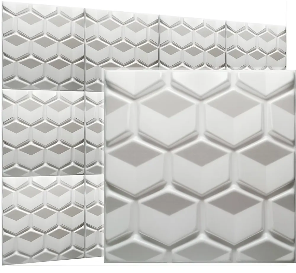 Deccart Panneaux de plafond et panneaux muraux Decoratif 3D Honey Blanc 5m² / 20pièces- Panneau Mural Décoratif