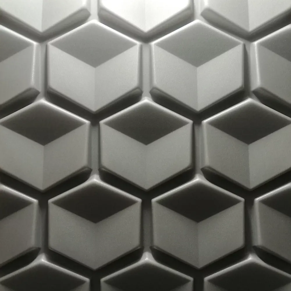 Deccart Panneaux de plafond et panneaux muraux Decoratif 3D Honey Gris 2m² / 8pièces- Panneau Mural Décoratif