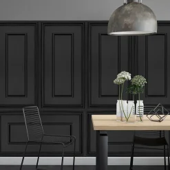 Deccart Panneaux de plafond et panneaux muraux Decoratif Rama Noir 6m² / 12pièces- Panneau Mural Décoratif