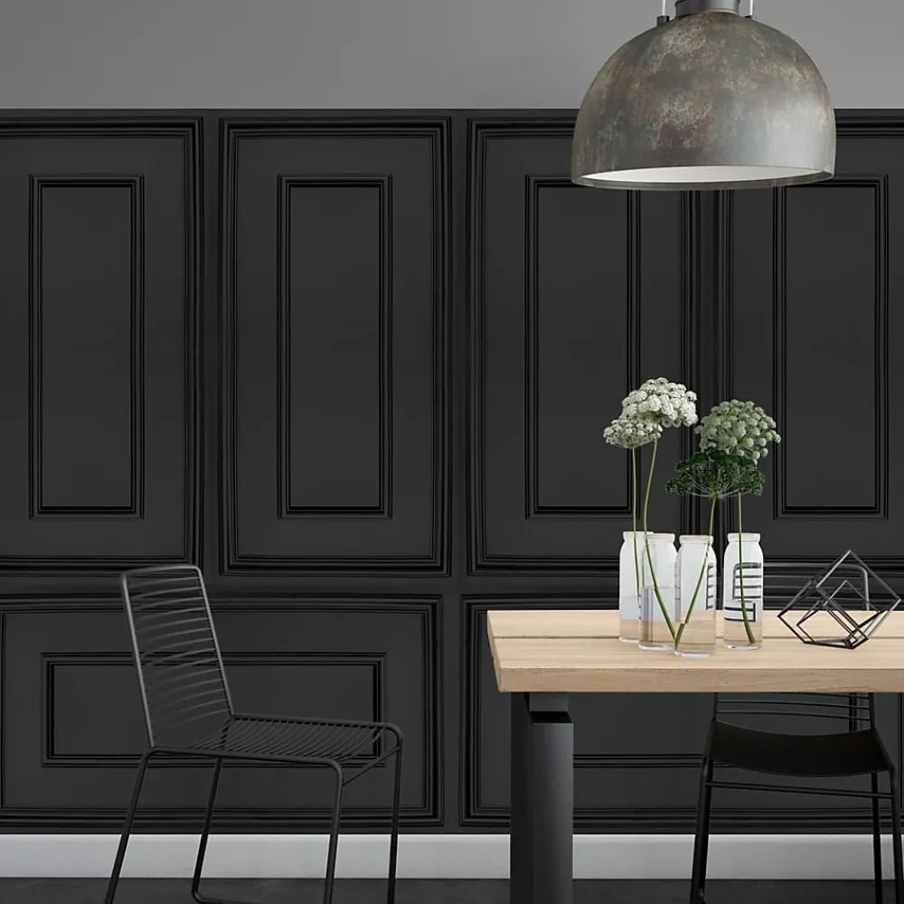 Deccart Panneaux de plafond et panneaux muraux Decoratif Rama Noir 6m² / 12pièces- Panneau Mural Décoratif