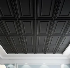 Deccart Panneaux de plafond et panneaux muraux Decoratif Rama Noir 6m² / 12pièces- Panneau Mural Décoratif