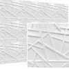 Deccart Panneaux de plafond et panneaux muraux Decoratif 3D Line Blanc 5m² / 20pièces- Panneau Mural Décoratif