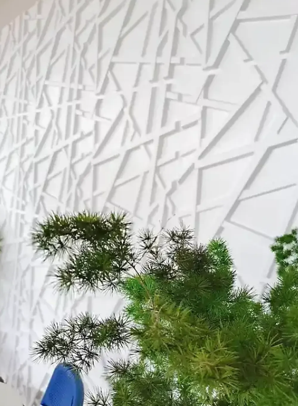 Deccart Panneaux de plafond et panneaux muraux Decoratif 3D Line Blanc 5m² / 20pièces- Panneau Mural Décoratif