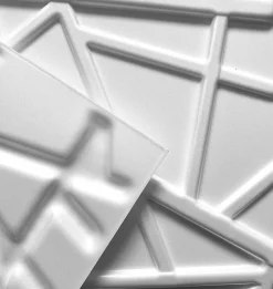 Deccart Panneaux de plafond et panneaux muraux Decoratif 3D Line Blanc 5m² / 20pièces- Panneau Mural Décoratif