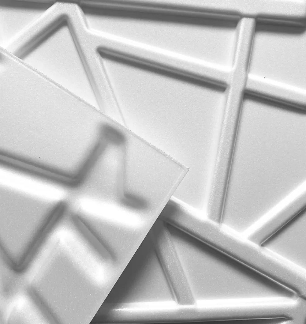 Deccart Panneaux de plafond et panneaux muraux Decoratif 3D Line Blanc 5m² / 20pièces- Panneau Mural Décoratif