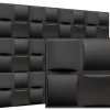 Deccart Panneaux de plafond et panneaux muraux Decoratif 3D Pled Noir 12m² / 48pièces- Panneau Mural Décoratif