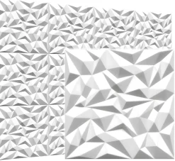 Deccart Panneaux de plafond et panneaux muraux 3D Ametyst Blanc 12m²/48 pieces- Panneau Mural Décoratif