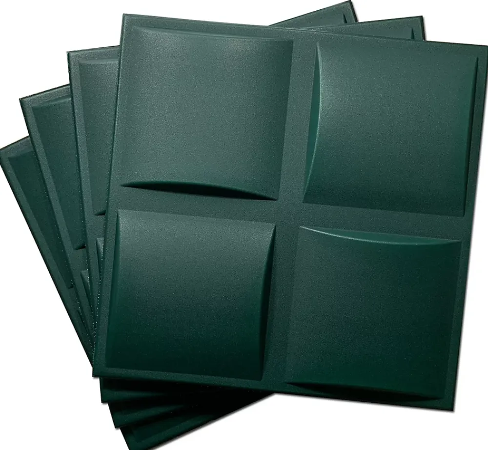 Deccart Panneaux de plafond et panneaux muraux Decoratif 3D Pled "62" Vert 12m² / 48pièces- Panneau Mural Décoratif