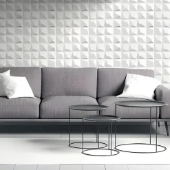 Deccart Panneaux de plafond et panneaux muraux Decoratif 3D Kristal Blanc 5m² / 20pièces- Panneau Mural Décoratif