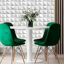 Deccart Panneaux de plafond et panneaux muraux Decoratif 3D Kristal Blanc 5m² / 20pièces- Panneau Mural Décoratif