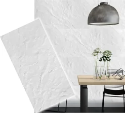 Deccart Panneaux de plafond et panneaux muraux Decoratif Glaz Blanc 4m² / 8pièces- Panneau Mural Décoratif