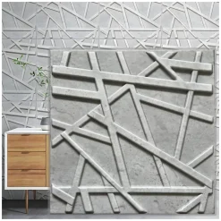 Deccart Panneau Mural Décoratif<Panneaux de plafond et panneaux muraux Decoratif 3D Line "69" Béton 2m² / 8pièces