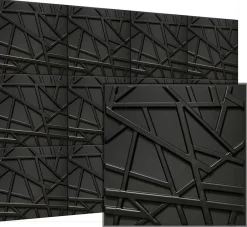 Deccart Panneau Mural Décoratif<Panneaux de plafond et panneaux muraux Decoratif 3D Line Noir 12m² / 48pièces