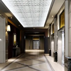 Deccart Panneaux de plafond et panneaux muraux Decoratif 3D Krystal Blanc 2m² / 8pièces- Panneau Mural Décoratif