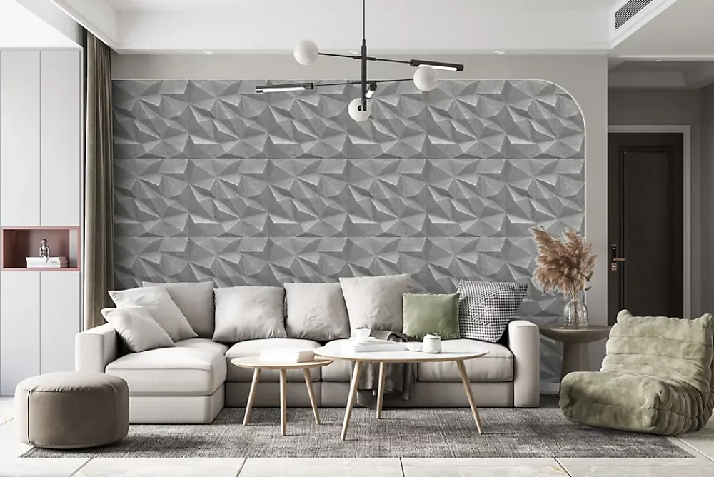 Deccart Panneaux de plafond et panneaux muraux Decoratif 3D Brylant Béton 2m² / 8pièces- Panneau Mural Décoratif