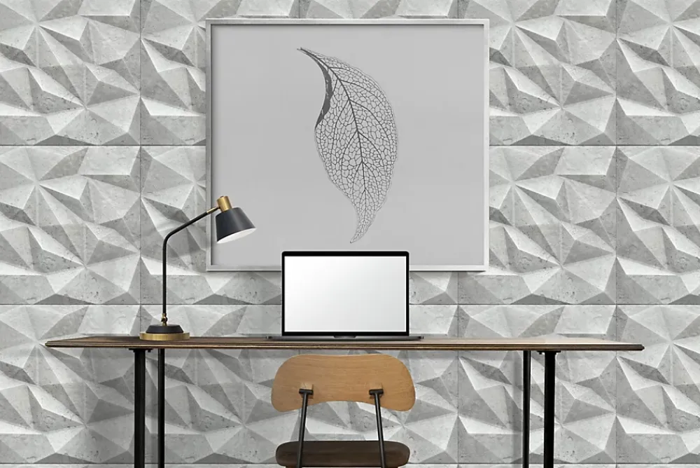 Deccart Panneaux de plafond et panneaux muraux Decoratif 3D Brylant Béton 2m² / 8pièces- Panneau Mural Décoratif