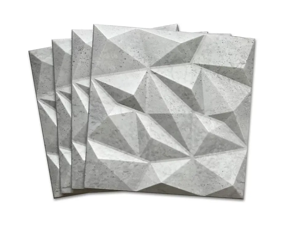 Deccart Panneaux de plafond et panneaux muraux Decoratif 3D Brylant Béton 2m² / 8pièces- Panneau Mural Décoratif