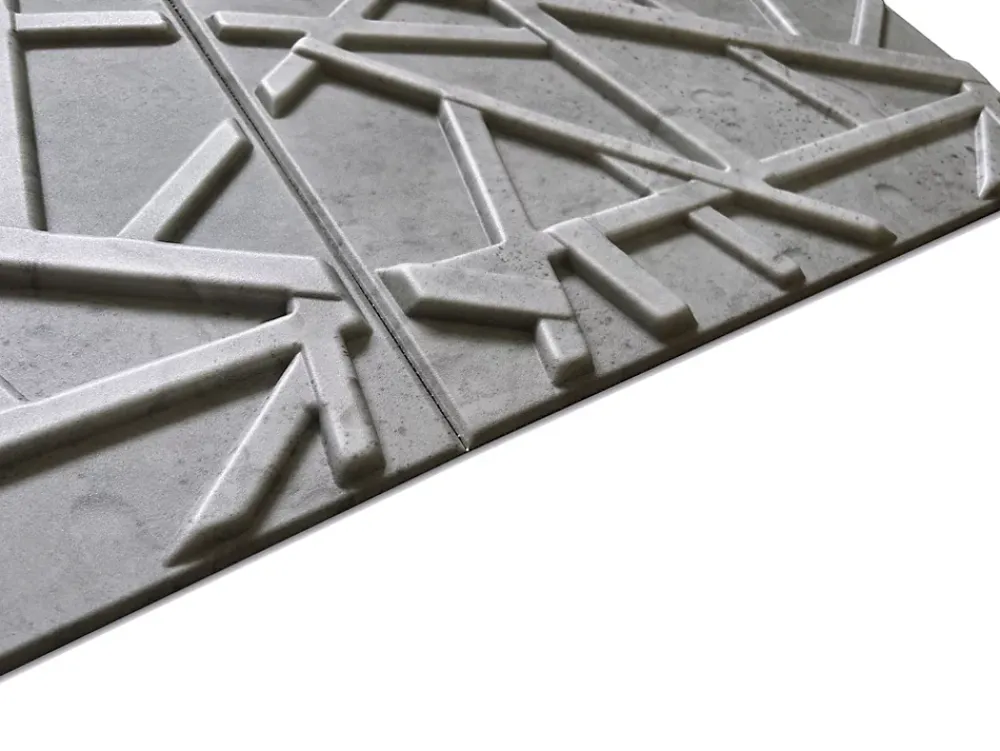 Deccart Panneaux de plafond et panneaux muraux Decoratif 3D Line Béton "69" 8m² / 32pièces- Panneau Mural Décoratif
