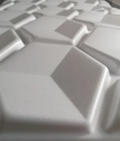 Deccart Panneaux de plafond et panneaux muraux Decoratif 3D Honey Blanc 2m² / 8pièces- Panneau Mural Décoratif