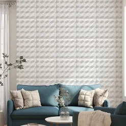 Deccart Panneaux de plafond et panneaux muraux Decoratif 3D Romby Blanc 8m² / 32pièces- Panneau Mural Décoratif