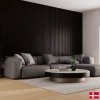 Nordic Acoustics Panneaux muraux acoustiques decoratifs PREMIUM en placage bois veritable chene noir sur MDF noir 240x60 cm- Panneau Tasseau Bois