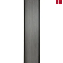 Nordic Acoustics Panneaux muraux acoustiques decoratifs PREMIUM en placage bois veritable chene gris sur MDF noir 240x60 cm- Panneau Tasseau Bois