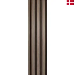 Nordic Acoustics Panneau Tasseau Bois<Panneaux muraux acoustiques décoratifs PREMIUM en placage bois véritable, couleur noyer sur MDF noir, 240x60 cm