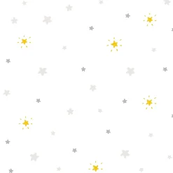 Lutèce Papier peint Babyland intissé étoiles argent et or- Papier Peint