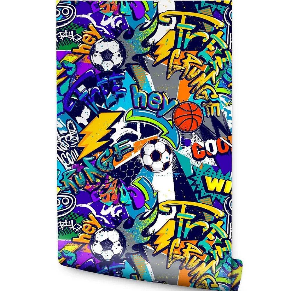 Muralo Papier Peint<Papier Peint BALLE Graffitis Colorés Pour Chambre D'Enfant
