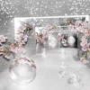 Wallarena Papier Peint 3D Abstrait Fleurs Intissé Panoramique 350x250 cm - Colle Inclus - Chambre et Salon - Moderne Papier Peint- Papier Peint Panoramique