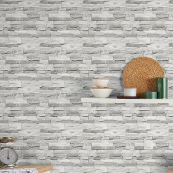 GoodHome Papier Peint<Papier peint imitation brique vinyle sur intissé Jori blanc