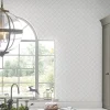 Laura Ashley Papier peint intissé à peindre imprimé géométrique en relief blanc L.1000 x l.52 cm Mr.Jones- Papier Peint