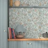 William Morris Papier peint intissé Bird & pomegranate duck egg imprimé fleurs vert L.1000 x l.52cm- Papier Peint