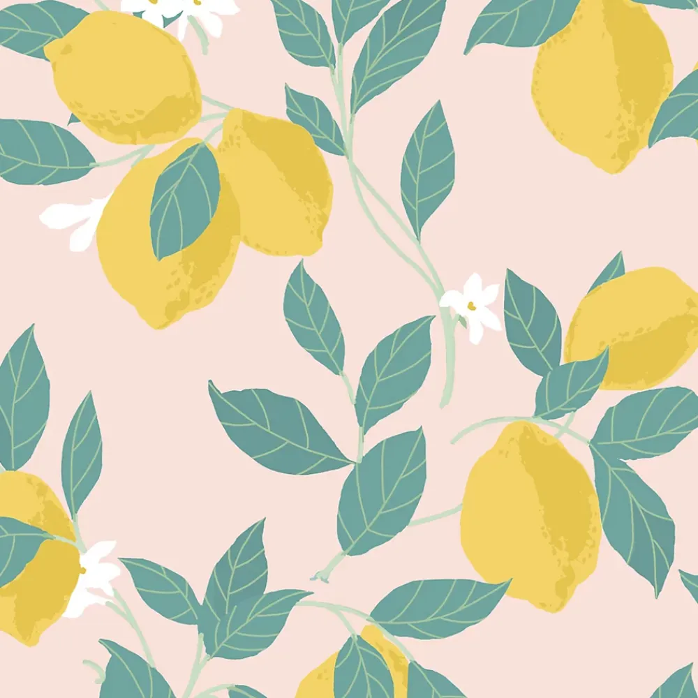 Envy Papier Peint<Papier peint intissé Feeling fruity blush imprimé citrons jaune L.1000 x l.52cm