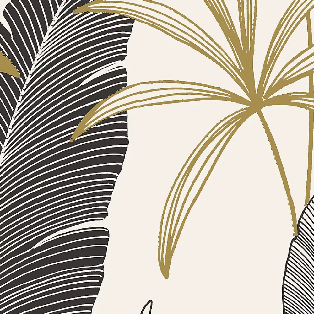 GoodHome Papier Peint<Papier peint intissé Selago noir or et blanc