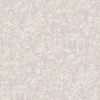 Lutece Papier peint intissé Jardin Secret mat et satiné toile de jouy, japonaise taupe l.1000 x l.53 cm- Papier Peint