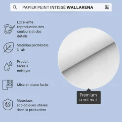 Wallarena Papier Peint Panoramique<Papier Peint Intissé Panoramique Montagnes Aquarelle 300x210 cm - Colle Inclus - Chambre et Salon - Bleu Blanc